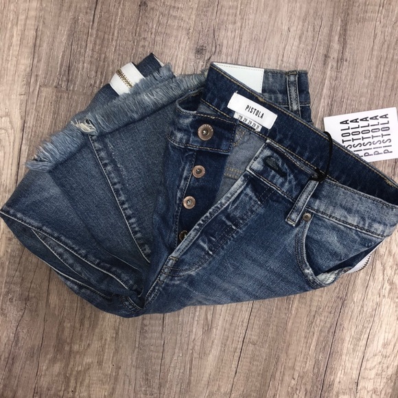 PISTOLA CHARLIE HIGH RISE STRAIGHT LEG, My Way, Side white zipper, Raw hem ๐ - Picture 15 of 17